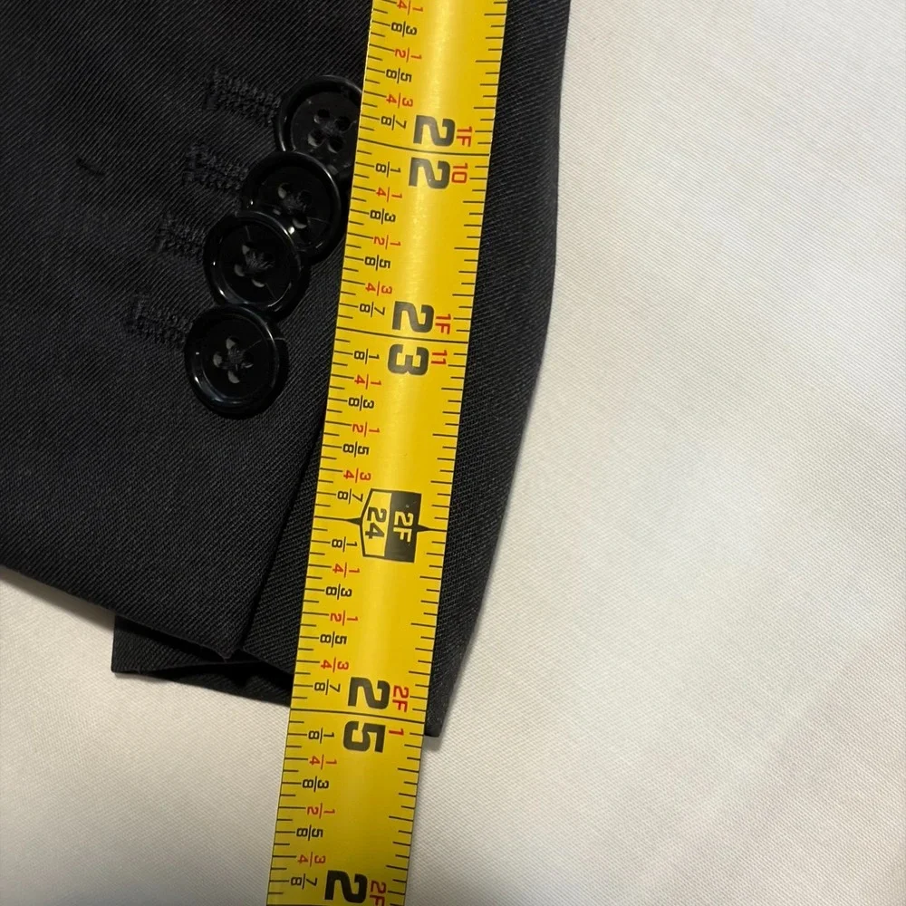 Banana Republic Slim Fit Blazer Jacket Mens 40R Black Italian Wool Marzotto